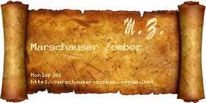 Marschauser Zombor névjegykártya